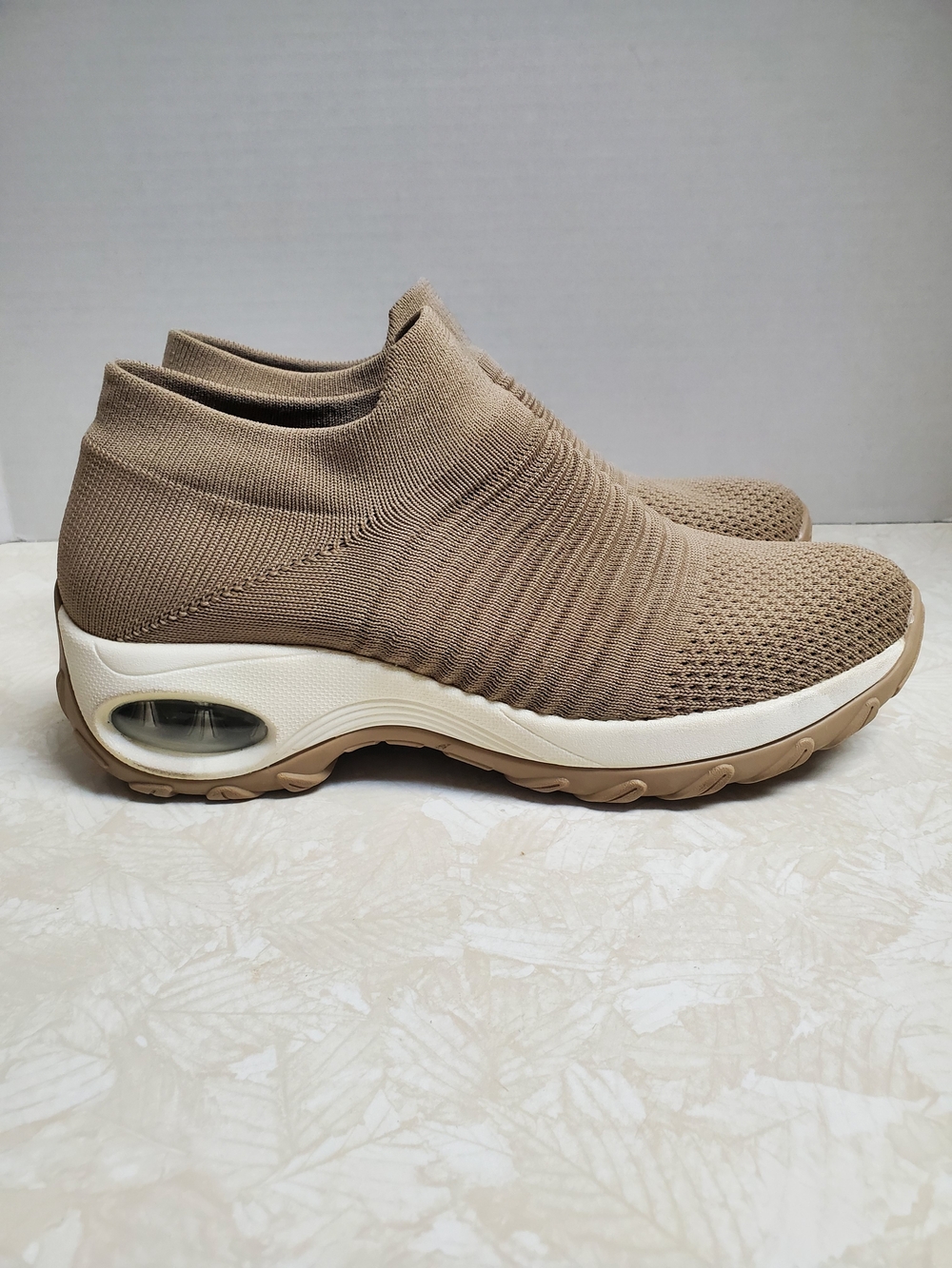 Women's Slip-On Knit Fashion Sneakers in Taupe
